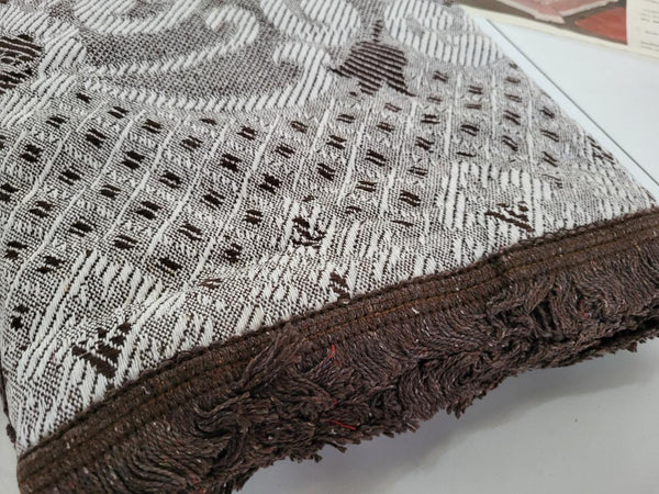 Unused! Vintage 70's Single Bedspread Brown & White Floral Retro Mid-Century