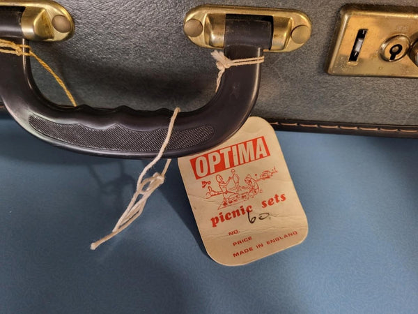 Unused! Vintage Mid-Century Optima Picnic Set In Case Retro Caravan Camper 60's