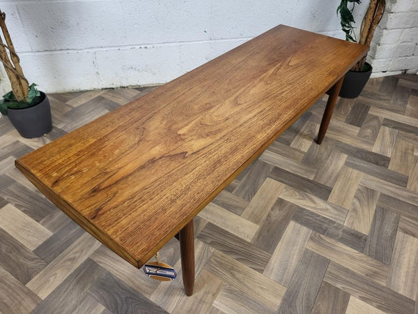 Vintage Mid-Century Long Teak Coffee Table Retro Danish Scandi MCM