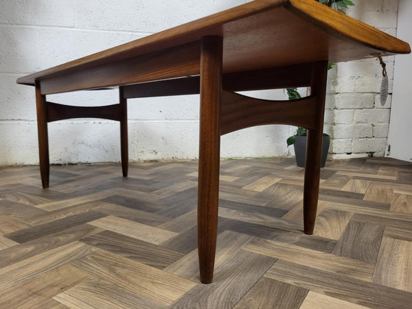 Vintage Mid-Century Long Teak Coffee Table Retro Danish Scandi MCM