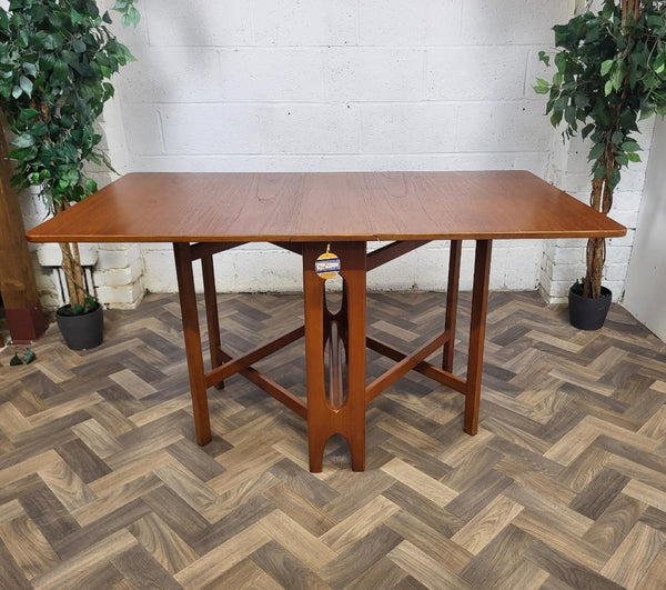 Vintage Mid-Century Jentique Teak Slim Dropleaf Dining Table Retro Danish MCM