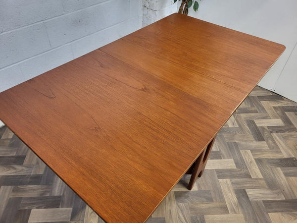 Vintage Mid-Century Jentique Teak Slim Dropleaf Dining Table Retro Danish MCM