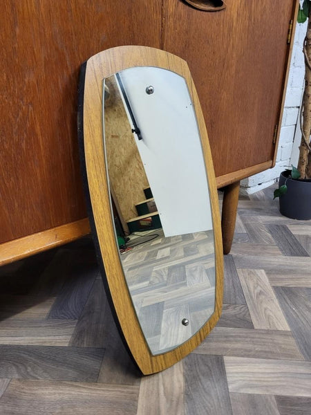 Vintage Mid-Century Teak Formica Wall Mirror Retro 60's Danish Scandi MCM
