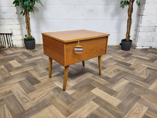 Vintage Mid-Century Teak Sewing Craft Work Box Retro Scandi MCM