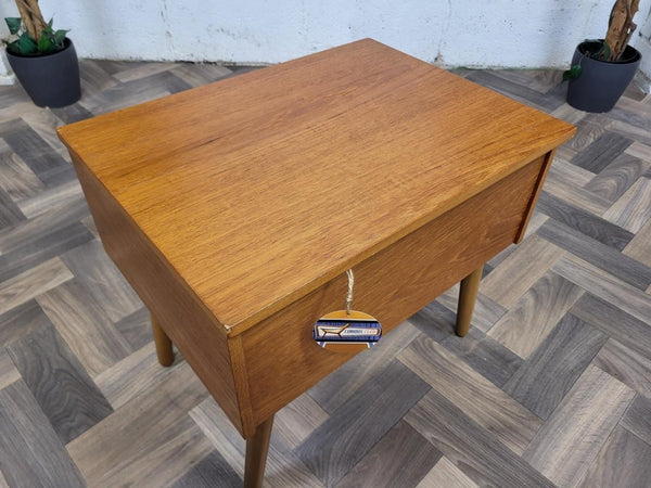 Vintage Mid-Century Teak Sewing Craft Work Box Retro Scandi MCM