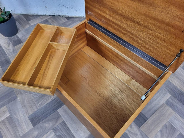 Vintage Mid-Century Teak Sewing Craft Work Box Retro Scandi MCM