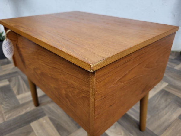 Vintage Mid-Century Teak Sewing Craft Work Box Retro Scandi MCM