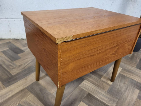 Vintage Mid-Century Teak Sewing Craft Work Box Retro Scandi MCM