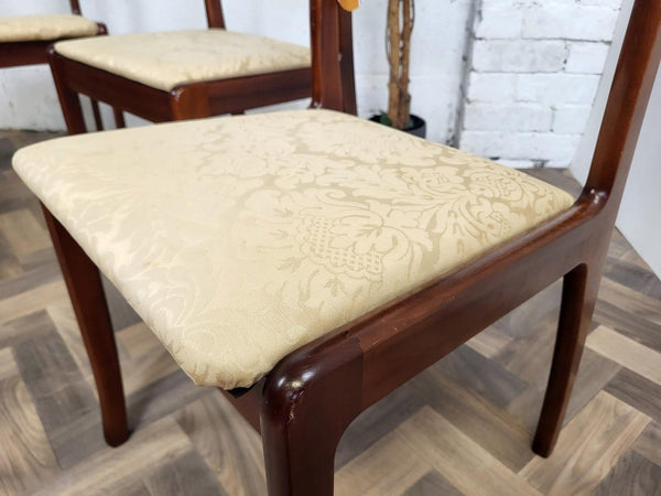 Set Of 4 Vintage Mid-Century Teak Dining Chairs Danish Scandi MCM