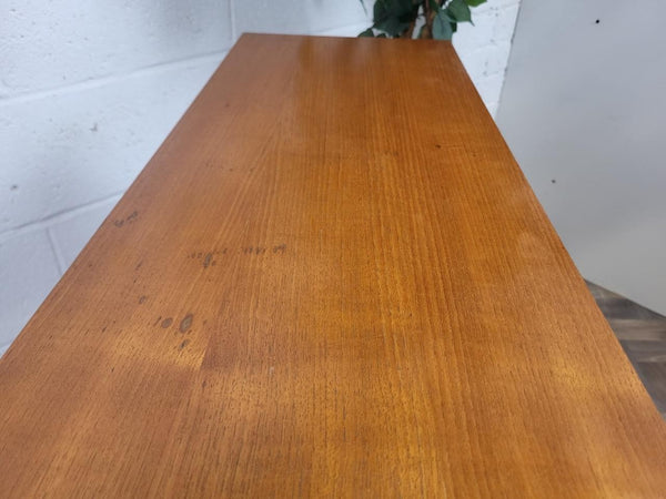 Vintage Mid-Century Teak & Glass Slim Small Bookcase Danish Scandi Retro MCM