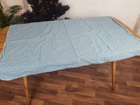 Vintage 60's Tablecloth Blue Retro Pattern Mid-Century
