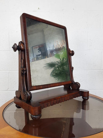 Antique Early 20th Century Mahogany Dressing Table Mirror Free Standing Vintage