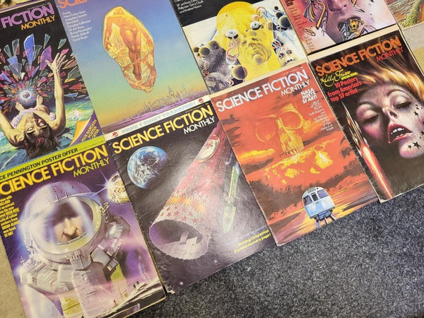 Rare Vintage 70's Science Fiction Monthly Magazines x 14 Sci-Fi Posters Artwork
