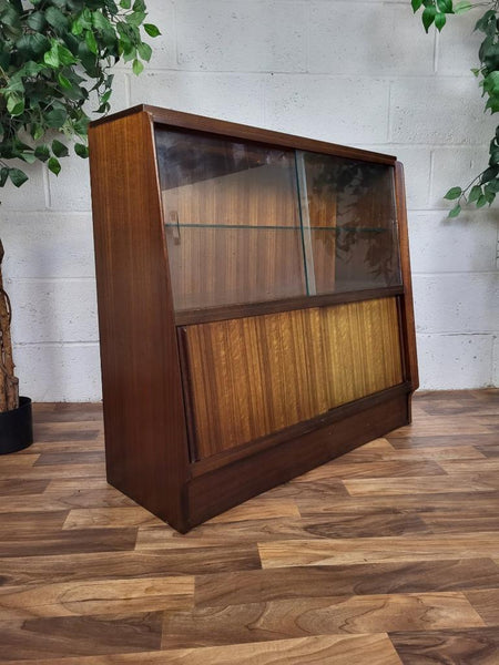 Vintage 60's G Plan Librenza Bookcase Tola Wood & Glass Mid-Century Retro