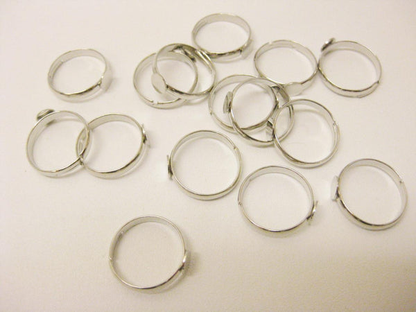 Ring Bases Blanks Shanks in Silver with 6mm pad x 10