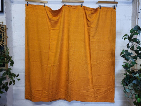 Beautiful Vintage Mid-Century Curtains Orange Woven Barkcloth Style 170cm Drop