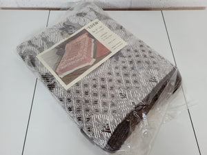 Unused! Vintage 70's Single Bedspread Brown & White Floral Retro Mid-Century