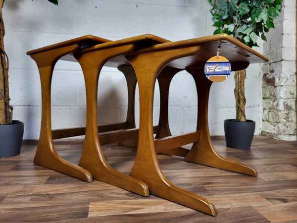 Vintage Mid-Century Jentique Teak Nest Of Tables Danish Scandi Retro