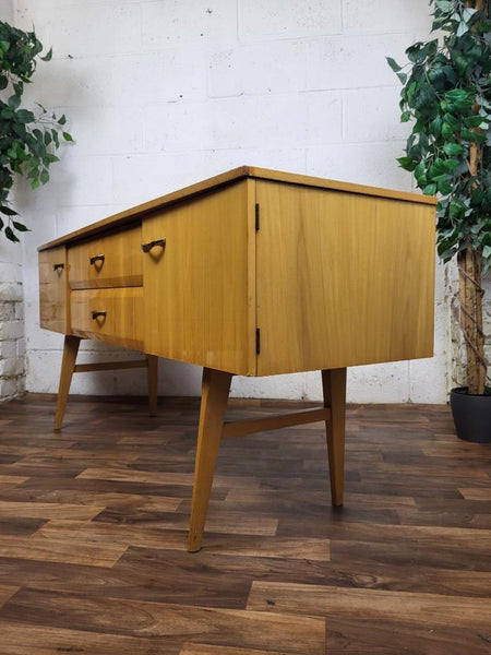 Vintage Mid-Century Meredew Blonde Oak High Gloss Sideboard Scandi MCM Retro