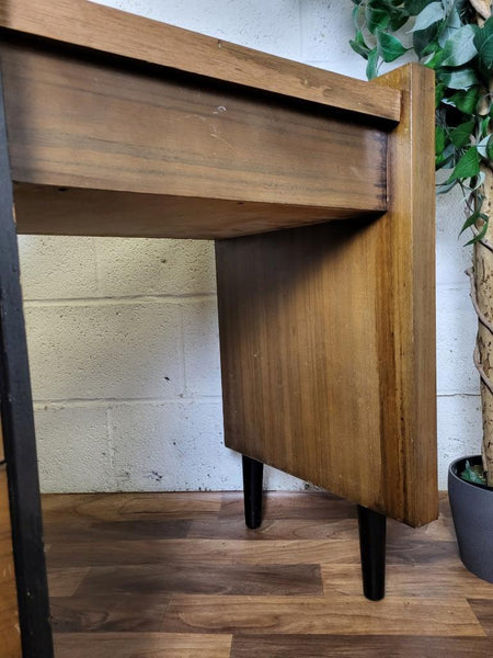 Vintage Mid-Century Stag C Range Compact Dressing Table Walnut & Black 60's MCM