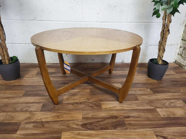 Vintage Mid-Century Round Teak Coffee Table Scandi Danish MCM Retro