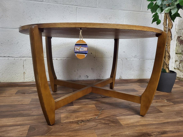 Vintage Mid-Century Round Teak Coffee Table Scandi Danish MCM Retro