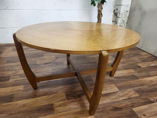 Vintage Mid-Century Round Teak Coffee Table Scandi Danish MCM Retro