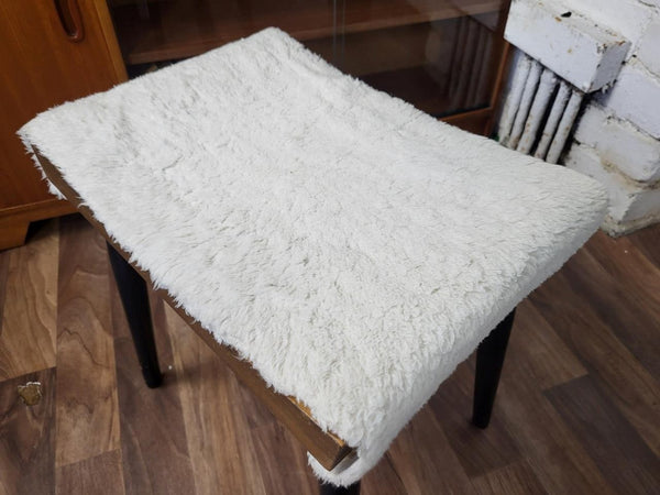 Vintage Mid-Century Stag C Range Walnut & Sheepskin Dressing Table Stool MCM 60s