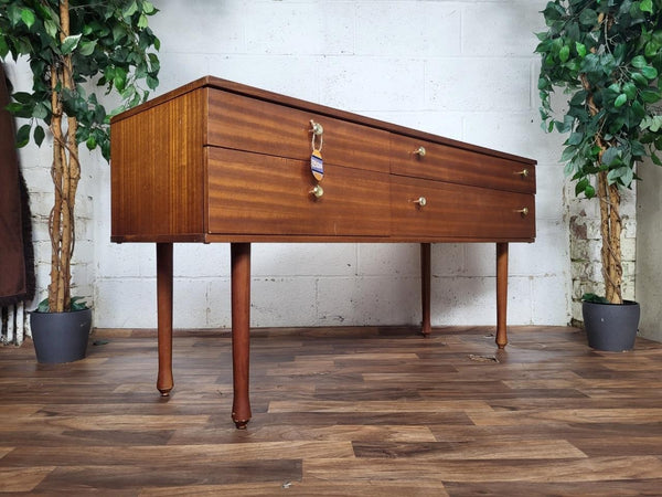 Vintage 60's Avalon Teak Compact 4 Drawer Sideboard Mid-Century Scandi MCM