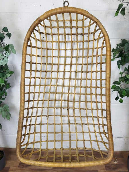 Vintage Mid-Century Bamboo Cane Hanging Chair Ceiling Egg Chair Retro Scandi MCM