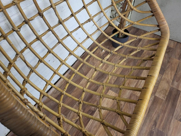 Vintage Mid-Century Bamboo Cane Hanging Chair Ceiling Egg Chair Retro Scandi MCM