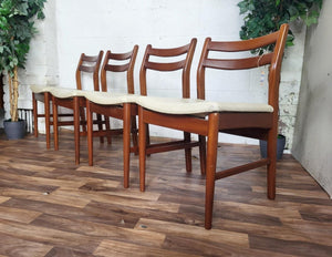 Set Of 4 Vintage Mid-Century Jentique Teak Dining Chairs 70's Scandi Retro MCM