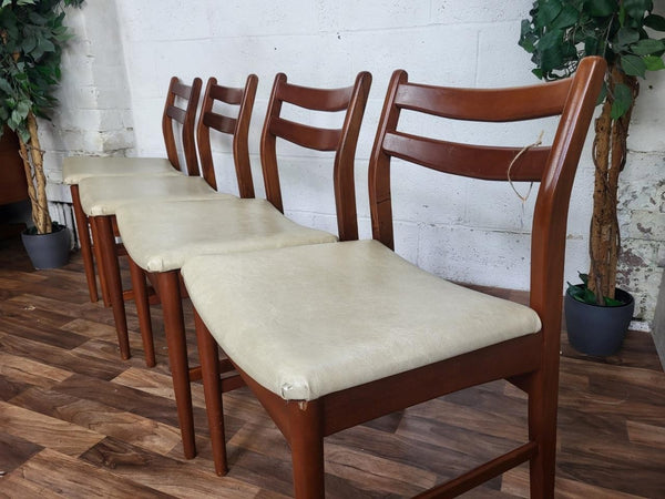 Set Of 4 Vintage Mid-Century Jentique Teak Dining Chairs 70's Scandi Retro MCM