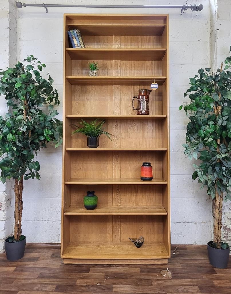 Rare Ercol Windsor Blonde 7ft Tall Bookcase 7 Tier Open Shelf Unit