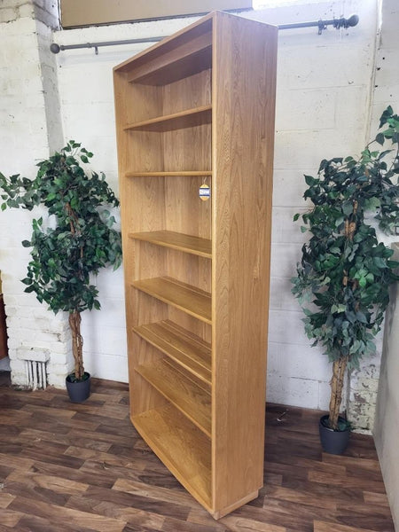 Rare Ercol Windsor Blonde 7ft Tall Bookcase 7 Tier Open Shelf Unit