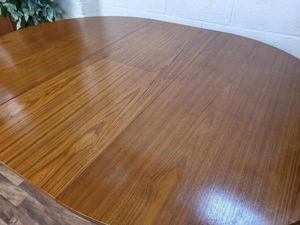 Vintage Mid-Century Round Teak Extending Dining Table Scandi Danish Retro MCM