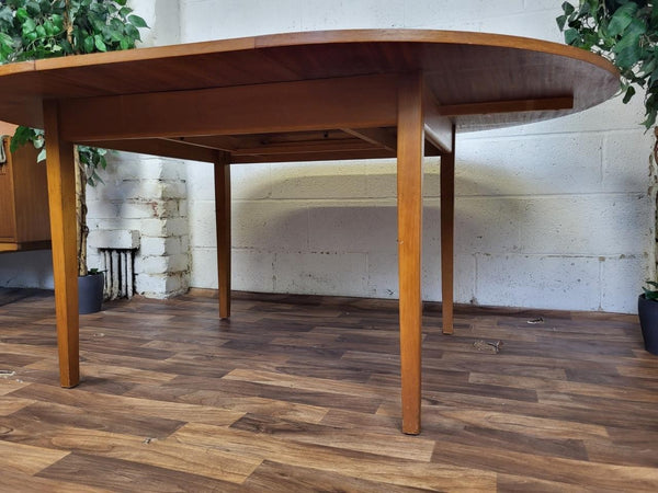 Vintage Mid-Century Round Teak Extending Dining Table Scandi Danish Retro MCM
