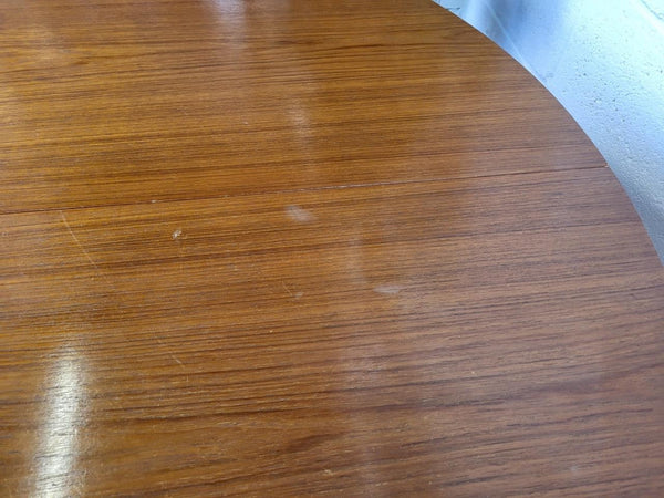 Vintage Mid-Century Round Teak Extending Dining Table Scandi Danish Retro MCM