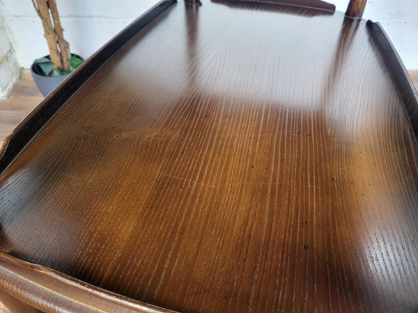 Vintage Ercol Windsor Elm Tea Trolley Hostess Drinks Bar Mid-Century Dark Stain