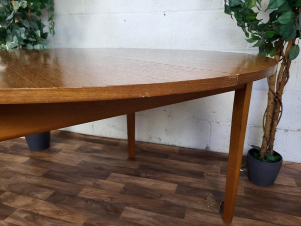 Vintage Mid-Century Round Teak Extending Dining Table Scandi Danish Retro MCM