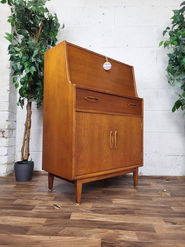 Vintage Mid-Century Jentique Teak Bureau Home Office Desk Scandi Retro