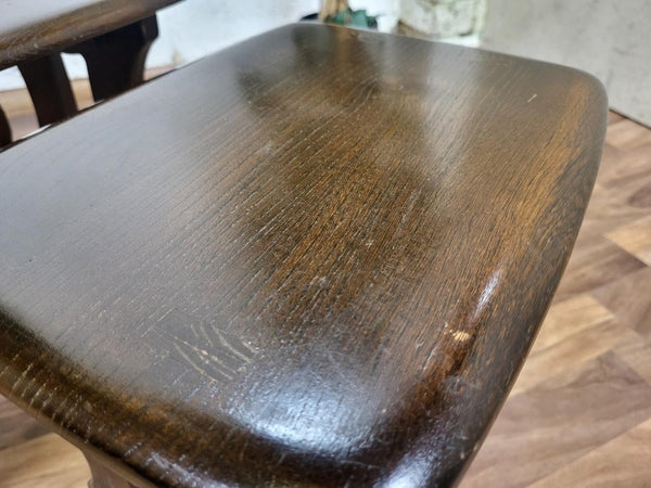 Vintage Ercol Chantry Nest Of 3 Tables Solid Elm Wood Dark Stain 498 Free Post!