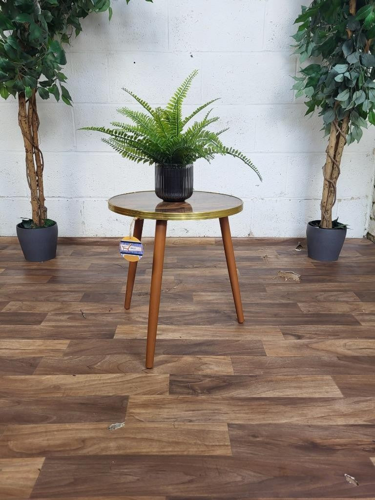 Vintage Mid-Century Small Rosewood Formica Side Table Plant Stand Retro 60's MCM