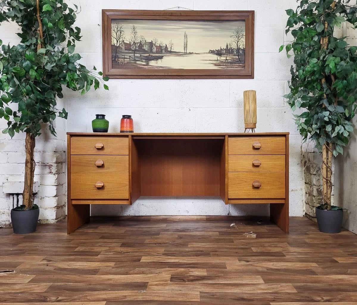 Vintage Mid-Century Stag C Range Teak Desk Home Office Danish Scandi Retro MCM