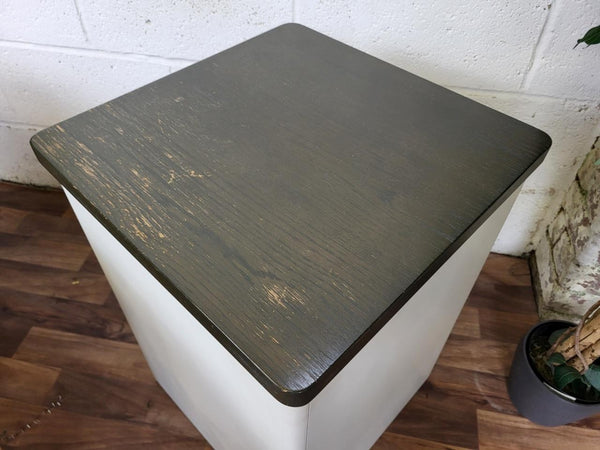 Vintage Mid-Century Stag Nocturne Oak & White 3 Drawer Chest And Ottoman Retro 80's
