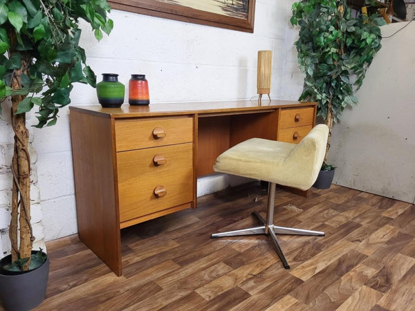 Vintage Mid-Century Stag C Range Teak Desk Home Office Danish Scandi Retro MCM