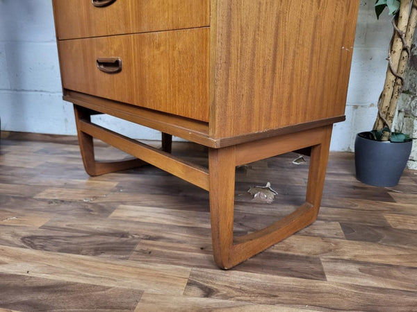 Vintage Mid-Century Teak Chest Of 5 Drawers Scandi Danish Retro MCM