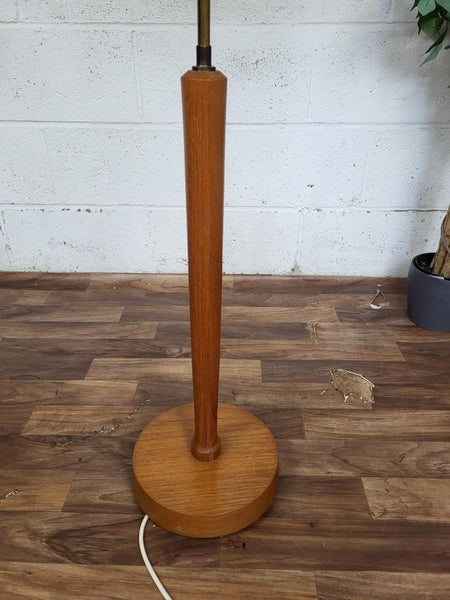 Vintage 70's Teak Standard Floor Lamp & Shade Mid-Century Scandi Danish MCM