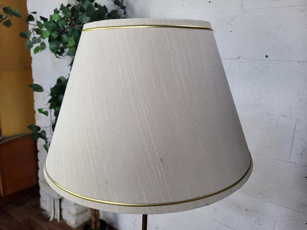Vintage 70's Teak Standard Floor Lamp & Shade Mid-Century Scandi Danish MCM