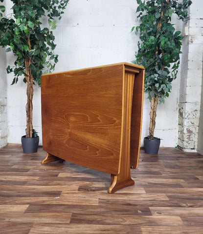 Vintage Mid-Century Legate Teak Slim Dropleaf Gateleg Dining Table